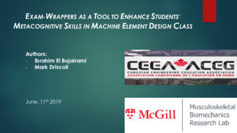 Exam-Wrappers as a Tool to Enhance Students’ Metacognitive Skills in Machine Element Design Class thumbnail