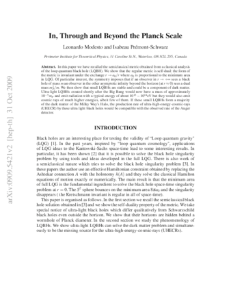 In, Through and Beyond the Planck Scale thumbnail