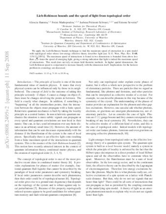 Lieb-Robinson bounds and the speed of light from topological order thumbnail