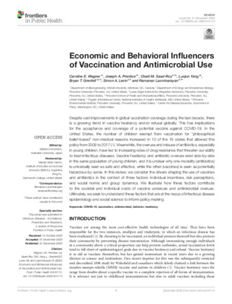 Economic and Behavioral Influencers of Vaccination and Antimicrobial Use thumbnail