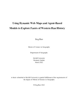 Using dynamic web maps and agent-based models to explore facets of Western Han history thumbnail