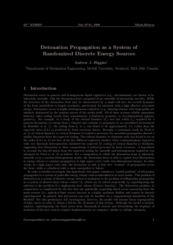 Detonation Propagation as a System of Randomized Discrete Energy Sources thumbnail