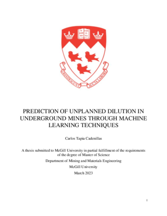 Prediction of unplanned dilution in underground mines through machine learning techniques thumbnail