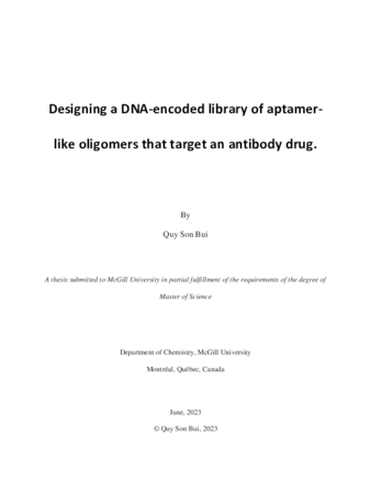 Designing a DNA-encoded library of aptamer-like oligomers that target an antibody drug. thumbnail