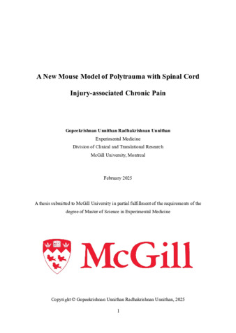 A new mouse model of polytrauma with spinal cord injury-associated chronic pain thumbnail
