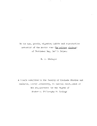 On the age, growth, migratory habits and reproductive potential of the arctic char (Salvelinus alpinus) of Frobisher Bay, Baffin Island. thumbnail