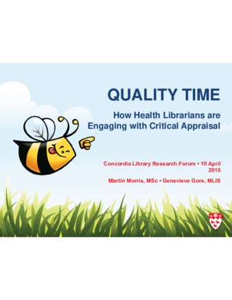Quality Time: How Health Librarians are Engaging with Critical Appraisal thumbnail