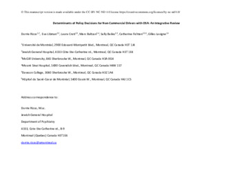 Determinants of Policy Decisions for Non-Commercial Drivers with OSA: An Integrative Review thumbnail