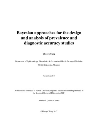 Bayesian approaches for the design and analysis of prevalence and diagnostic accuracy studies thumbnail