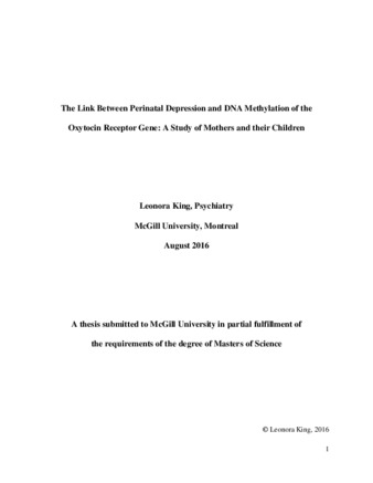 The link between perinatal depression and DNA methylation of the oxytocin receptor gene: a study of mothers and their children thumbnail