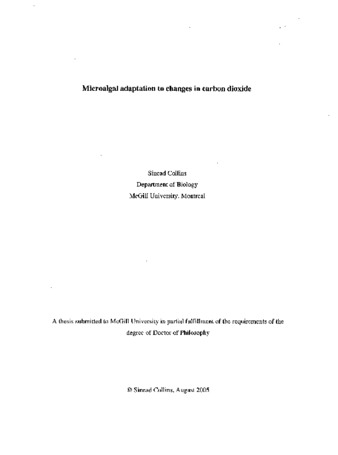 Microalgal adaptation to changes in carbon dioxide thumbnail