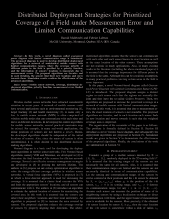 Distributed Deployment Strategies for Prioritized Coverage of a Field under Measurement Error and Limited Communication Capabilities thumbnail