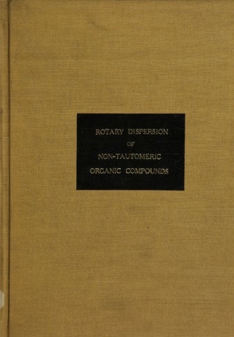 The rotatory dispersion of non-tautomeric organic compounds. thumbnail