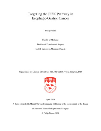 Targeting the PI3K Pathway in Esophago-Gastric Cancer thumbnail