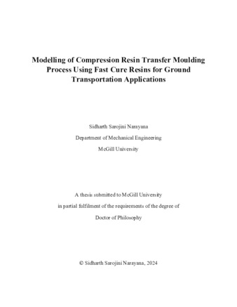 Modelling of Compression Resin Transfer Moulding Process Using Fast Curing Resins for Ground Transportation Applications thumbnail