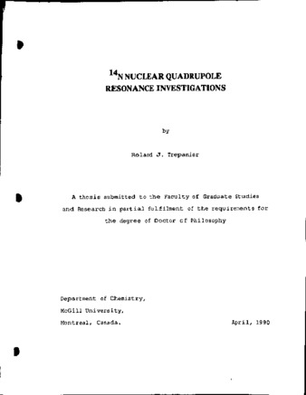 14N nuclear quadrupole resonance investigations thumbnail