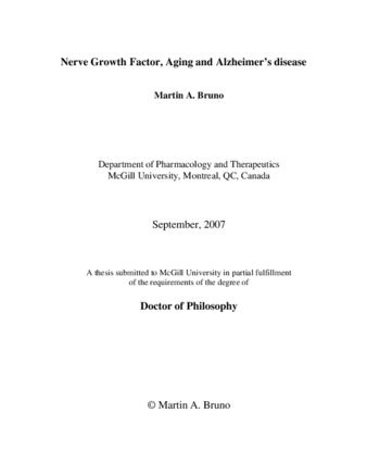 Nerve Growth Factor, Aging and Alzheimer's disease thumbnail