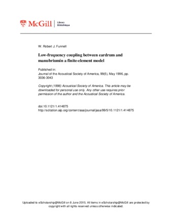 Low-frequency coupling between eardrum and manubrium in a finite-element model thumbnail