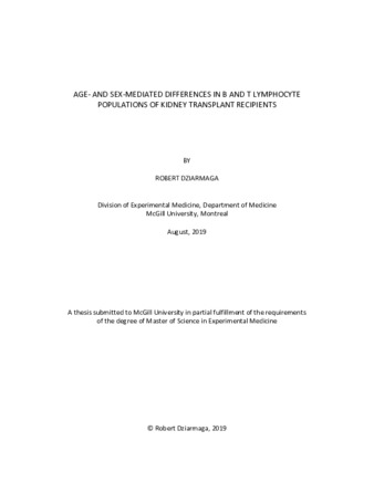 Age- and sex-mediated differences in B and T lymphocyte populations of kidney transplant recipients thumbnail