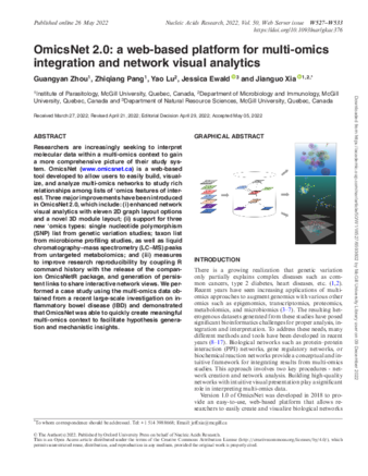 OmicsNet 2.0: a web-based platform for multi-omics integration and network visual analytics  thumbnail
