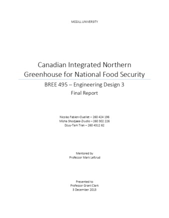 Canadian Integrated Northern Greenhouse for National Food Security thumbnail