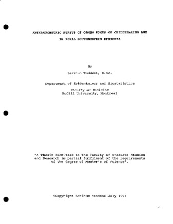 Anthropometric status of Oromo women of childbearing age in rural southwestern Ethiopia thumbnail