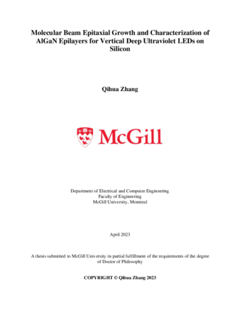 Molecular beam epitaxial growth and characterization of AlGaN epilayers for vertical deep ultraviolet LEDs on silicon thumbnail