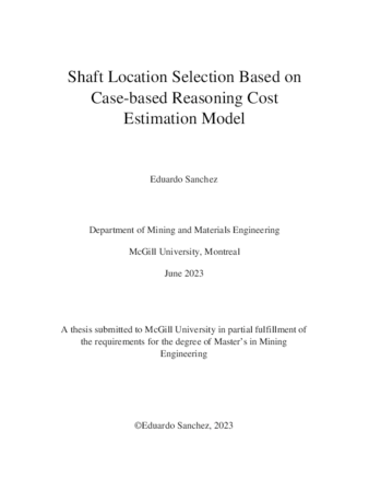 Shaft Location Selection Based on  Case-based Reasoning Cost Estimation Model thumbnail