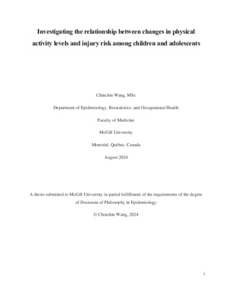 Investigating the relationship between changes in physical activity levels and injury risk among children and adolescents thumbnail