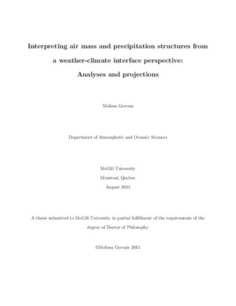 Interpreting air mass and precipitation structures from a weather-climate interface perspective: Analyses and projections thumbnail