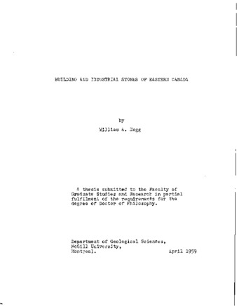 Building and industrial stones of Eastern Canada. thumbnail