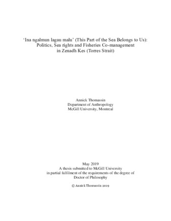 'Ina ngalmun lagau malu' (this part of the sea belongs to us): Politics, sea rights and fisheries co-management in Zenadh Kes (Torres Strait) thumbnail