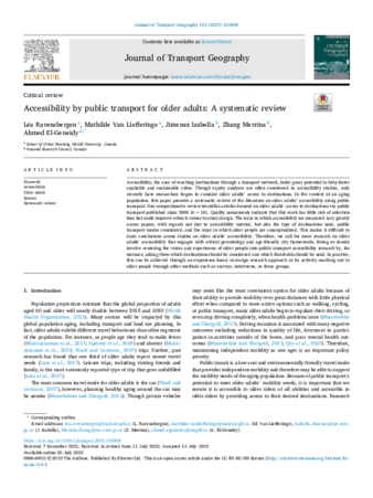 Accessibility by public transport for older adults: A systematic review thumbnail