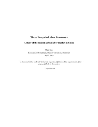 Three essays in labor economics A study of the modern urban labor market in China thumbnail