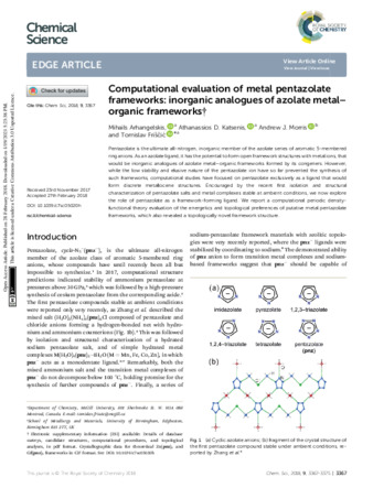 Computational evaluation of metal pentazolate frameworks: inorganic analogues of azolate metal–organic frameworks thumbnail