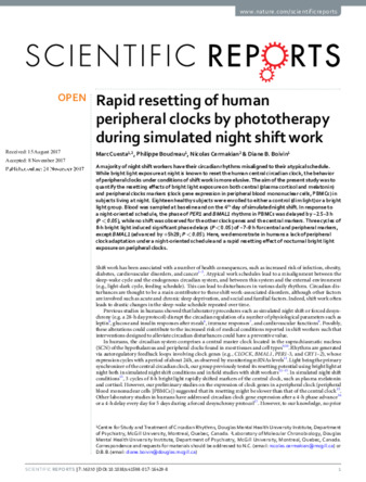 Rapid resetting of human peripheral clocks by phototherapy during simulated night shift work thumbnail