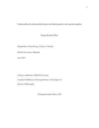 Understanding the relationship between individual prejudice and regional prejudice thumbnail