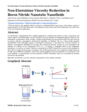 Non-Einsteinian Viscosity Reduction in Boron Nitride Nanotube Nanofluids thumbnail