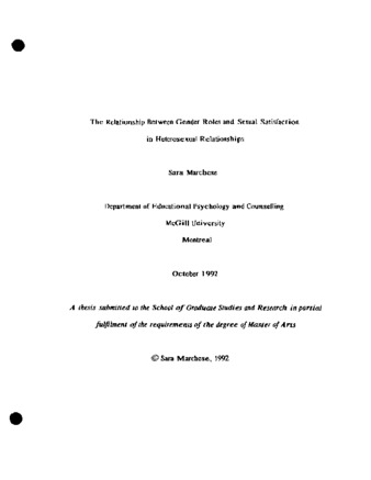 The relationship between gender roles and sexual satisfaction in heterosexual relationships / thumbnail