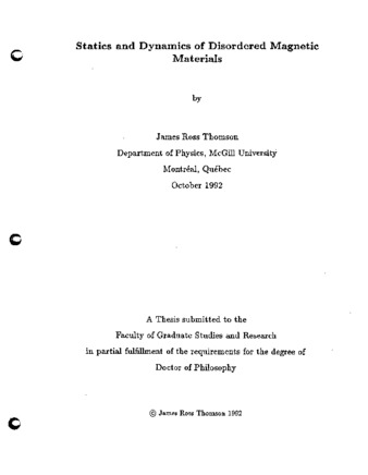 Statics and dynamics of disordered magnetic materials thumbnail