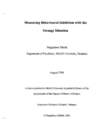 Measuring behavioural inhibition with the Strange Situation thumbnail