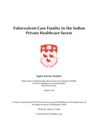 Tuberculosis Case Fatality in the Indian Private Healthcare Sector thumbnail