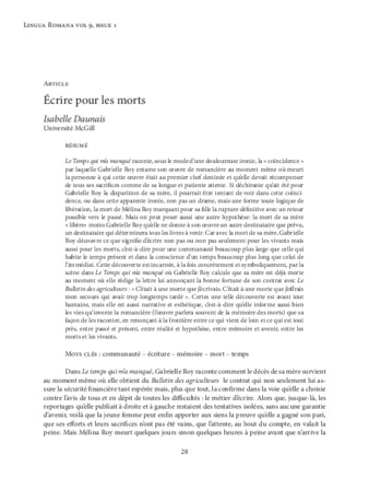 Écrire pour les morts thumbnail