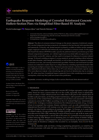 Earthquake Response Modeling of Corroded Reinforced Concrete Hollow-Section Piers via Simplified Fiber-Based FE Analysis thumbnail