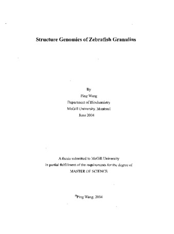 Structure genomics of zebrafish granulins thumbnail