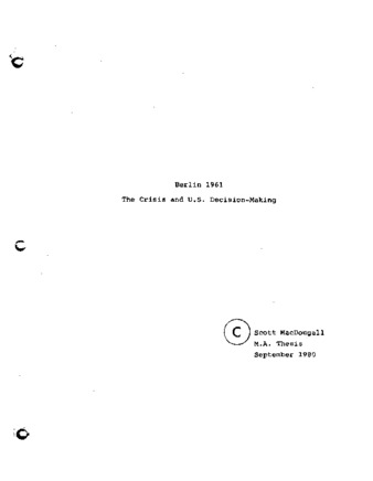 Berlin 1961 : The Crisis and U.S. Decision-Making thumbnail