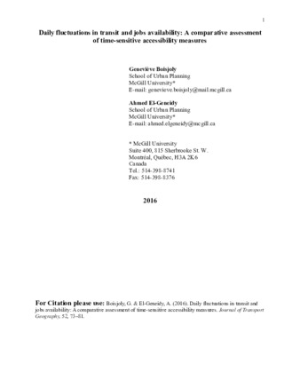 Daily fluctuations in transit and job availability: A comparative assessment of time-sensitive accessibility measures thumbnail