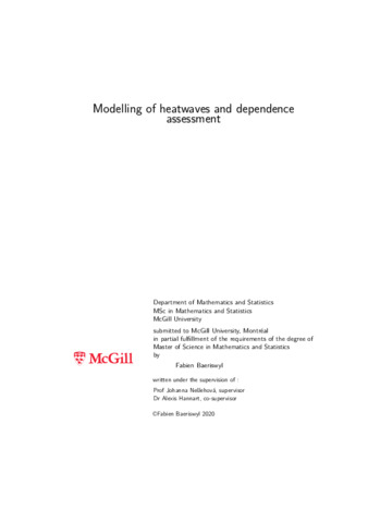 Modelling of heatwaves and dependence assessment thumbnail