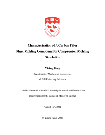 Characterization of a carbon fiber sheet molding compound for compression molding simulation thumbnail