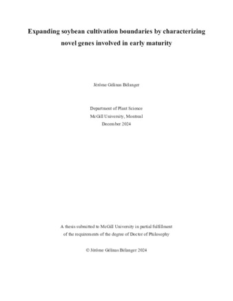 Expanding soybean cultivation boundaries by characterizing novel genes involved in early maturity thumbnail